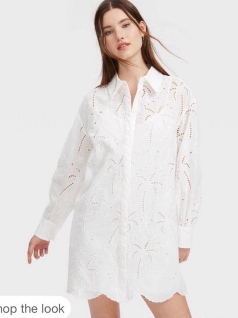 Roller Rabbit for Target Size M White Eyelet Button-Down Shirt Dress brand new